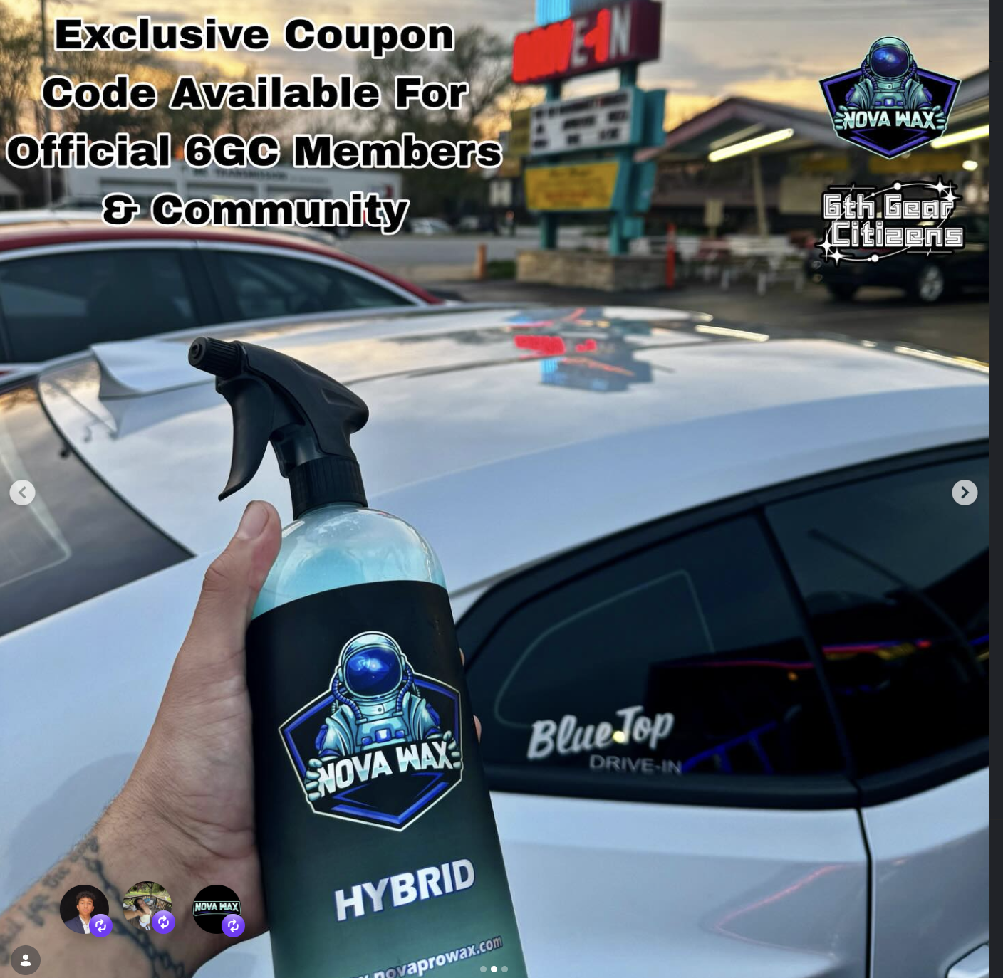 Nova Wax Hybrid spray beside a detailed car